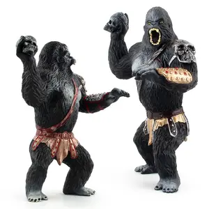 Wholesale plastic simulation solid ornament warrior wild small model animal chimpanzee orangutan toy