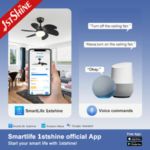 مروحة سقف 1stshine ذات ضوء منخفض مستوى الضوضاء مع تحكم عن بعد ذكي وتشغيل منخفض الصوت مروحة سقف سوداء - Product Image 6