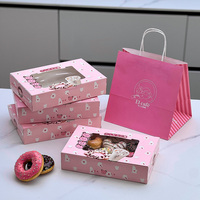 Caja de Macarons con Diseño Personalizado y Ecológico, Impresión de Logotipo, Caja de Embalaje para Galletas, Pasteles y Donas con Ventanas Transparentes para Refrigerios