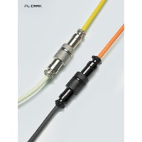 Câble de données pour clavier mécanique FL ESPORTS Aviation Plug Spring Cable V2 PU Bow Cord 231 cm extensible plaqué or Type C vers USB A