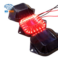 Feu de signalisation LED double forme carré-triangle pour véhicule 12V, étanche, feu de freinage, clignotant, marche arrière, lumière de sécurité, feu d'avertissement pour voiture