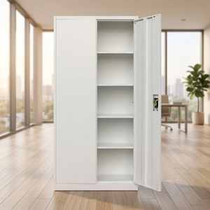 Hot Sale 2 Door Modern Office Metal Storage <b>File</b> Cabinet 4 Rack <b>File</b> Cabinet Home Warehouse Workshop Durable Steel - Product Image 1