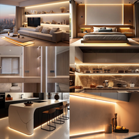 Bande LED COB SXZM haute luminosité 220V, 288 LED, sans points, flexible, 50 cm, découpable pour la décoration architecturale extérieure des bâtiments