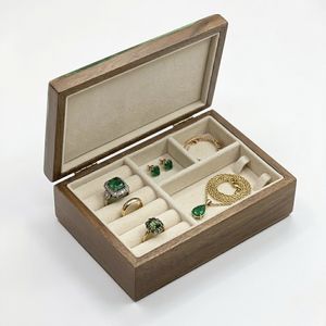 Boîte en bois en résine époxy écologique polie à la main pour le rangement DIY d'artisanat et de bijoux - Product Image 3