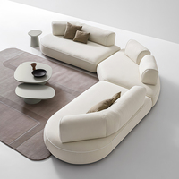 Canapé d'angle modulaire en L de luxe moderne avec structure en bois, en velours de haute qualité pour salon, appartement et villa, rembourrage en mousse