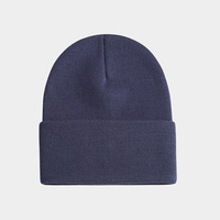 Bonnet élégant pour filles pour l'hiver, avec pompon amovible en tissu peluche et ourlet roulé poli