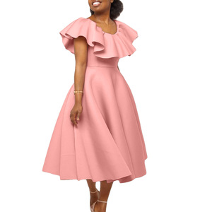 Robes pour femmes, nouveau modèle intelligent, automne, robe plissée élégante, robe décontractée élégante, robe de bureau pour femmes, robes africaines pour femmes - Product Image 1