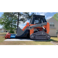 Location d'équipements de fête : Combo château gonflable bulldozer avec toboggan aquatique pour enfants