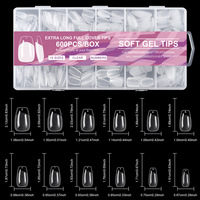 Boîte de 600 faux ongles en gel mat, couvrance totale, forme amande, carrée courte, cercueil, pour extension d'ongles - Fournisseur d'ongles