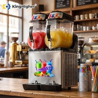 Commerciële Slushmachine, Frozen Drink, 2 tanks, 12L, Elektrische Slushy Maker, Slush Ice, Margarita, Fruit Smoothie Machine