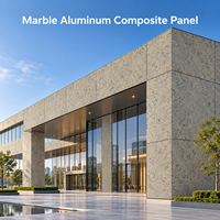Panneau composite en aluminium marbré veiné 4 mm 4x8 pieds, revêtement PVDF, pour façades architecturales