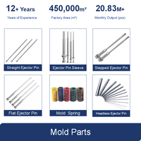 Extractor de Pernos de Alta Precisión DIN 1530, Acero al Carbono 70, Tolerancia de -0.01mm, HRC50-54, Perno Expulsor Recto para Inyección de Plástico