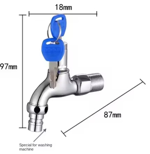 Kawal Duy Nhất Lạnh Van Lõi Chống Trộm Vòi Nước Hộ Gia Đình Khóa Cho Ngoài Trời Nước <span class=keywords><strong>Tap</strong></span> Key Nhanh Chóng Mở Máy Giặt Vòi Nước - Product Image 6