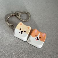 Porte-clés anti-stress portable avec capuchon de touche PBT à pression, jouet anti-anxiété, breloque de porte-clés imprimée numériquement avec motif de dessin animé