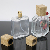 SNI CNI 15 Spot Goods Luxueux couvercle vide en pierre de marbre naturelle carrée pour flacon pulvérisateur de parfum de 15ml, 30ml, 50ml, 100ml