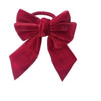 Anneaux de serviette de Noël en velours rouge, nœud, porte-serviettes de Noël pour dîner de fête, mariage, décoration de table de cuisine