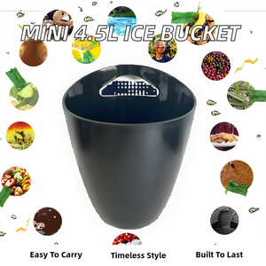 High Standard <b>Classic</b> Double Handle Portable Mini 4.5L Plastic Wine Beer Ice Bucket with Floral Pattern for Party - Product Image 2