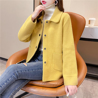 Fashion Lady Rundhals ausschnitt Langarm Custom Fit Open Chest Loose Overs ize Sweater Coat
