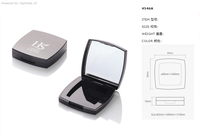 Emballage cosmétique en plastique noir, étui compact en poudre avec miroir carré vide, étui en poudre de fond de teint pressé, logo personnalisé