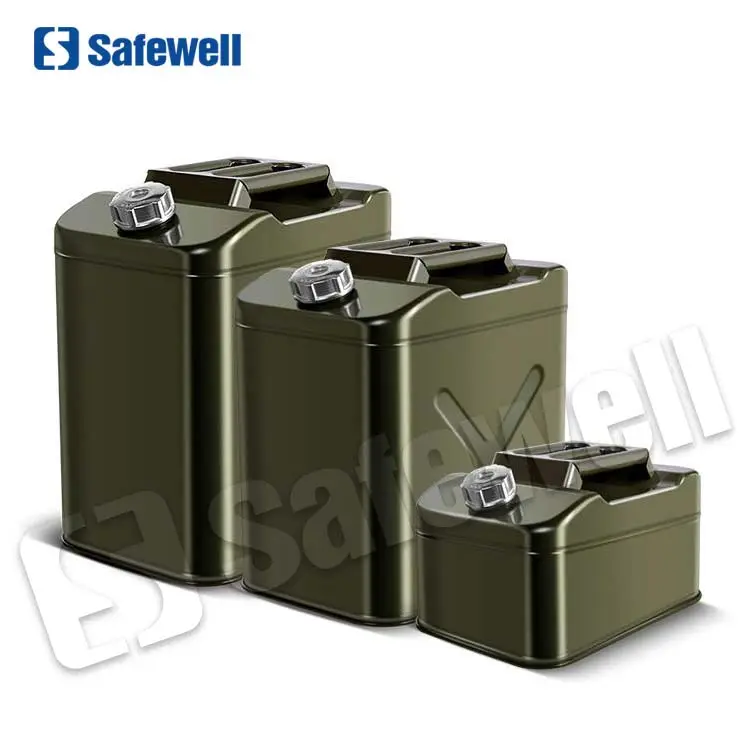 SWJC-12 american type camping food grade safety petrol water jerry can box stainless handles 35l diesel