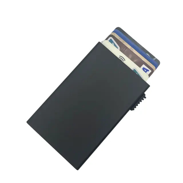 Wholesale-Ready: Premium RFID Anti-Theft Smart Wallet & Sleek ID Card Holder Combo with Solid Metal Credit Card Protection