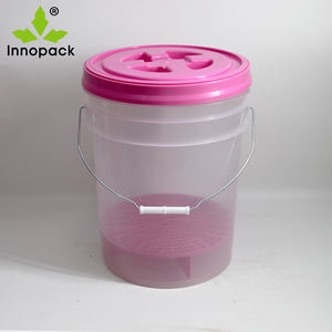 Seau de lavage de voiture en plastique transparent Innopack de 4,5 gallons avec couvercles bleus de 5 gallons, fûts filtrants pour l'emballage des aliments et de l'huile - Product Image 2