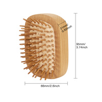 Brosse à cheveux portable en bambou avec picots en bois pour démêler les cheveux fins, idéale pour la plage, les voyages et le coiffage quotidien