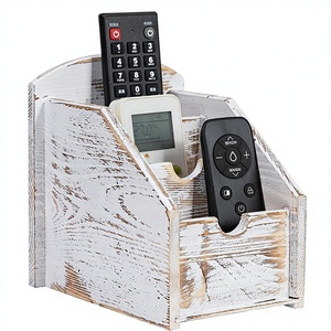 VERGOODR Organizador <span class=keywords><strong>de</strong></span> Escritorio Portátil <span class=keywords><strong>de</strong></span> Madera Rústica con 3 Ranuras para Controles Remotos, Organizador <span class=keywords><strong>de</strong></span> Suministros <span class=keywords><strong>de</strong></span> Oficina, <span class=keywords><strong>Caja</strong></span> <span class=keywords><strong>de</strong></span> Almacenamiento para Bolígrafos - Product Image 1