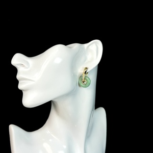 Pendientes de Jadeíta Birmana Natural de Grado A, Pendientes de Jadeíta en Forma de Donut para Mujer, Uso Diario, Regalo de Jadeíta (con Certificado NGTC) - Product Image 5