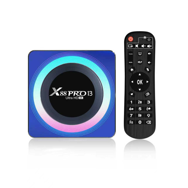 X88 Pro 13 Original Factory RK3528 Android 13 Set Top Box With 2.4G/5G Dual Wifi6 Fashionable Housing Design for Digital Signage