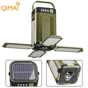 Lampe de camping solaire Qimai, lanterne LED pliable pour l'extérieur avec 4 feuilles pour la randonnée et le camping - Product Image 5