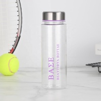 Logo personnalisé 500ml sans Bpa SK Tritan plastique transparent Ma bouteille bouteille d'eau avec couvercle en acier inoxydable