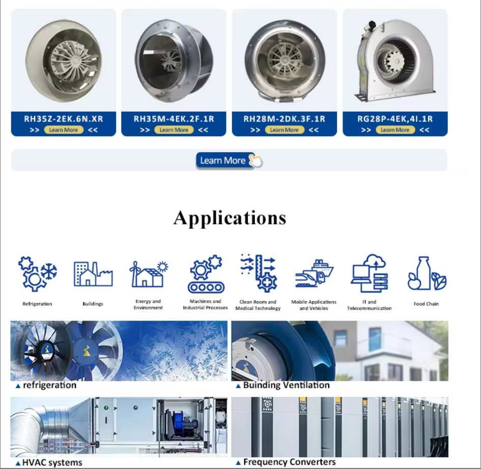 Ziehl-Abegg Centrifugal Cooling Fans GR56C-ZID.GL.CR | 16000m³/h