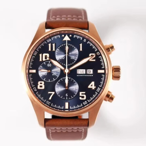 Reloj mecánico de súper calidad, 43 mm, fábrica ZF, movimiento asiático 7750, IW377709, reloj cronógrafo multifuncional para piloto, oro rosa - Product Image 1