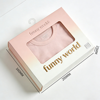 Caja de Regalo de Ropa Interior Ecológica para Bebé con Cajas Rígidas de Cartón, Gancho Personalizado, Diseño de Alta Gama, Impresión a Cuatro Colores