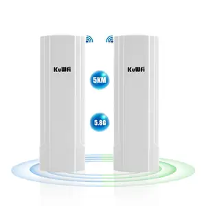 OEM KuWFi 11ac wave2 900mbps wifi cpe 5km long range extender point to point 14dbi panel antenna industrial wireless bridge