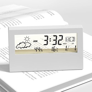 Reloj Despertador Inteligente Multifuncional de Escritorio con Logotipo Personalizado, Pantalla LCD con Temperatura, Humedad, Clima y Pantalla Transparente - Product Image 4