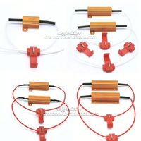 RX24 Resistencia de carcasa de aluminio dorado 12V 25W 50W 100W 6R 8R 10R 20 Ohm 6RJ 8RJ Precarga Decodificador de resistencia de carga de luz trasera LED de coche