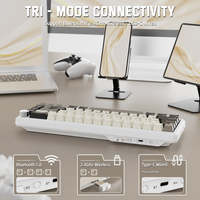 Teclado Mecánico Inalámbrico para Juegos ATTACK SHARK X66 60% con Teclas PBT Intercambiables en Caliente, Teclado RGB Tri-Modo