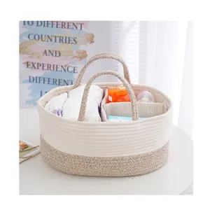 Baby Diaper Caddy Organizer Cotton Rope Basket Diaper Storage Basket Multifunction Storage Bag Customizable Mommy Bag Hand Made