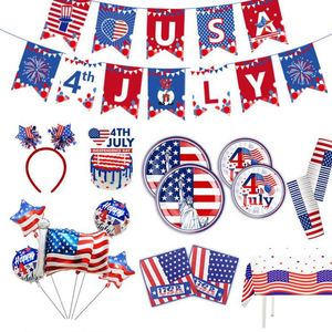 Juego de Artículos Desechables para Fiesta con Temática del Día de la Independencia, Estilo Moderno, Vajilla para Cumpleaños del 4 de Julio, Incluye Plato, Vaso y Servilleta de Papel - Product Image 3