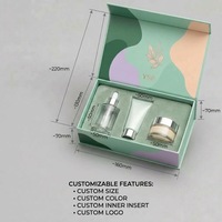 Boîte d'emballage cosmétique pliable personnalisée de marque premium, fermeture magnétique, boîtes rigides en papier avec insert pour ensembles de soins de la peau de haute valeur
