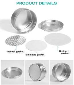 Ronde aluminium cosmetische blikjes, metalen aluminium potjes, zilverkleurig, 5ml 10ml 20ml 30ml 50ml 60ml 80ml 100ml 150ml 200ml - Product Image 3