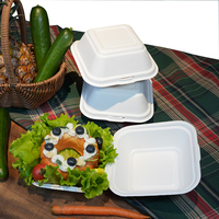 100% biodégradable canne à sucre Bagasse pâte à papier emballage boîte alimentaire vaisselle jetable emporter boîte de conteneurs alimentaires