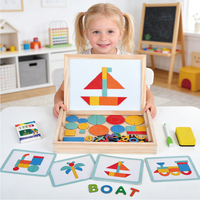 Planche à dessin double face pour enfants Puzzle 3D Tableau blanc et tableau noir
