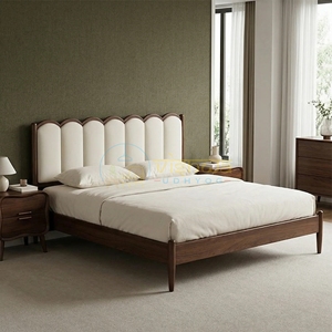 Modern Wooden <b>Bed</b> <b>Frame</b> with Padded Headboard King Size Elegant Bedroom Furniture Durable Stylish Luxury Home Decor Bedstead - Product Image 2