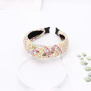 IFOND Bandeaux larges tressés style <span class=keywords><strong>bohème</strong></span> pour femmes, parfaits pour le quotidien et les vacances à la plage - Product Image 5
