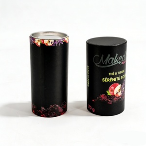 Food Grade Paper Tube Packaging Paper Tea <b>Box</b> with Metal Cap Eco-friendly Material Customize Size and Design - Product Image 4