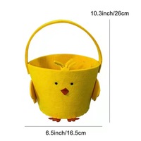 Poulet mignon imprimé Paniers en feutre de Pâques Hot Kids Treat Stockage de bonbons Paniers de jouets en peluche pour Pâques Fournitures de vacances décoratives