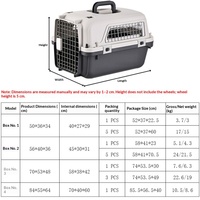 Cage de transport pour animaux de compagnie approuvée par les compagnies aériennes, en PP rigide avec roulettes, poignée télescopique, grille en acier ventilée, pour chiens et chats